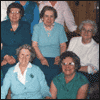 Click image for larger view of entire group. The Plaster Rock, NB War Brides get together at an early meeting in the 1980s. 